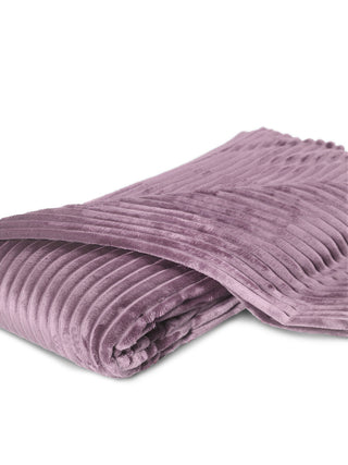 FABINALIV Pink Striped 300 TC Woollen King Size Double Bedsheet with 2 Pillow Covers (250X225 cm)