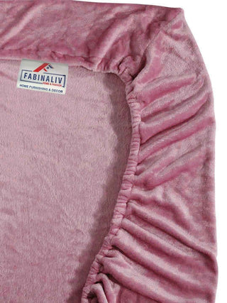 FABINALIV Onion Solid 300 TC Woollen King Size Fitted Double Bedsheet with 2 Pillow Covers (250X225 cm)