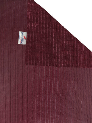 FABINALIV Maroon Striped 300 TC Woollen King Size Double Bedsheet with 2 Pillow Covers