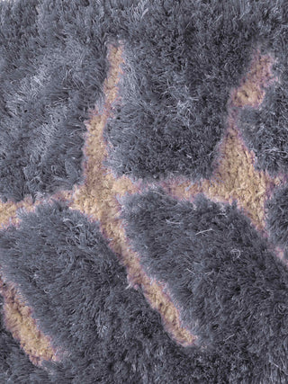 FABINALIV Grey Floral Polyester Door Mat (92X38 cm)