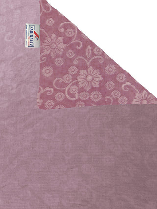 FABINALIV Onion Floral 300 TC Woollen Embossed King Size Double Bedsheet with 2 Pillow Covers (250X225 cm)