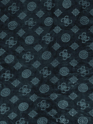 FABINALIV Dark Grey Geometric 300 TC Woollen Embossed King Size Double Bedsheet with 2 Pillow Covers (250X225 cm)