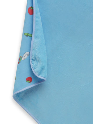 FABINALIV Infant Blue Cartoon Print Cotton Hooded Bath Towel (70X70 cm)
