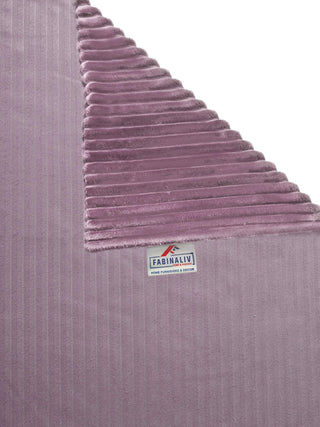 FABINALIV Pink Striped 300 TC Woollen King Size Double Bedsheet with 2 Pillow Covers (250X225 cm)