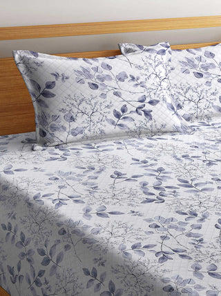 FABINALIV Multicolor Floral Cotton Blend King Size Quilted Double Bedcover with 2 Pillow Covers (250X225 cm)
