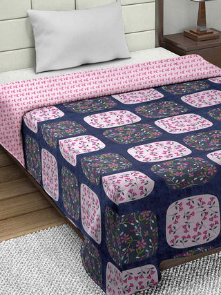 FABINALIV Multicolor Geometric Reversible Mild Winter 350 GSM Micro Fiber Filling Single Bed Comforter