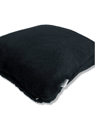 FABINALIV Set of 5 Black Solid Rabbit Fur Square Cushion Covers (40X40 cm)