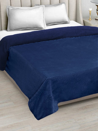 FABINALIV Blue Geometric Mild Winter 450 GSM Micro Fiber Filling Double Bed Comforter