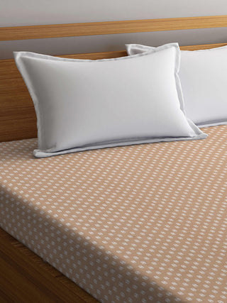 FABINALIV Beige Polka Dot Waterproof 300 GSM King Size Quilted Mattress Protector with Elastic Edges