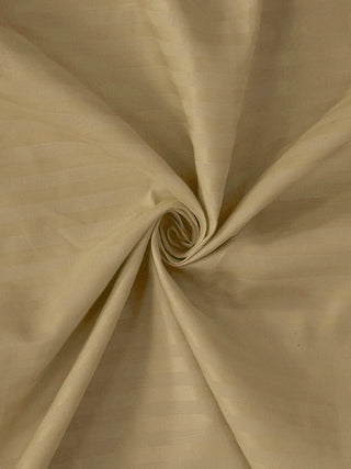 FABINALIV Beige Striped 300 TC Cotton Blend King Size Fitted Double Bedsheet with 2 Pillow Covers (250X225 cm)