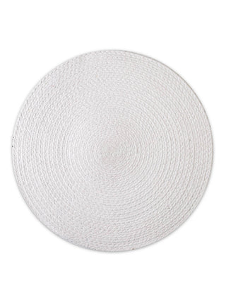 FABINALIV Set of 6 Brown Floral Braided Cotton Table Mats (38X38 cm)
