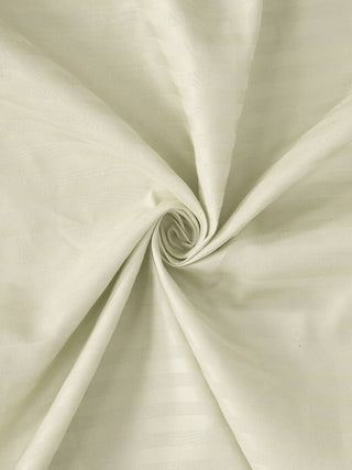 FABINALIV Cream Striped 300 TC Cotton Blend Super King Size Double Bedsheet with 2 Pillow Covers