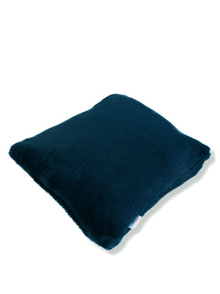 FABINALIV Set of 5 Rama Blue Solid Rabbit Fur Square Cushion Covers (40X40 cm)