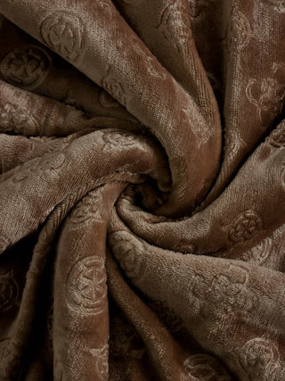 FABINALIV Chocolate Geometric Mild Winter 500 GSM Embossed Woollen Double Bed Comforter