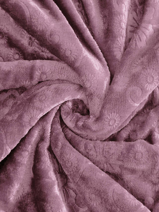 FABINALIV Onion Floral Mild Winter 500 GSM Embossed Woollen Single Bed Comforter