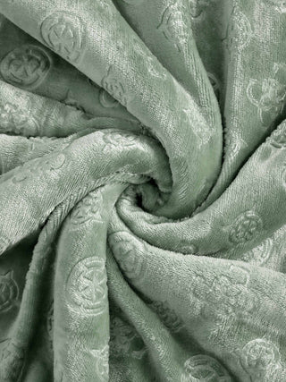 FABINALIV Light Green Geometric Mild Winter 500 GSM Embossed Woollen Double Bed Comforter