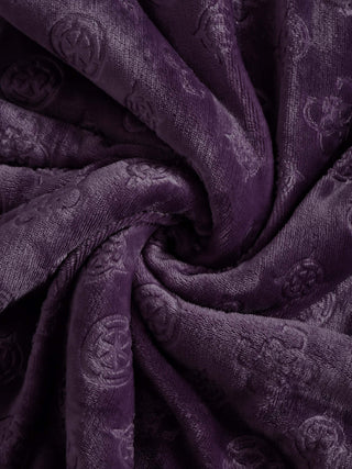 FABINALIV Raisin Purple Geometric Mild Winter 500 GSM Embossed Woollen Double Bed Comforter