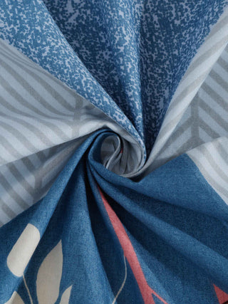 FABINALIV Multicolor Geometric 300 TC Cotton Blend Single Bedsheet with Pillow Cover (225X150 cm)