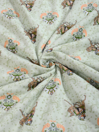 FABINALIV Green Ethnic Reversible AC Room 300 GSM 100% Cotton Double Bed Dohar