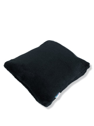 FABINALIV Set of 5 Black Solid Rabbit Fur Square Cushion Covers (40X40 cm)