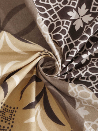 FABINALIV Multicolor Geometric 300 TC Cotton Blend King Size Fitted Double Bedsheet with 2 Pillow Covers (250X225 cm)
