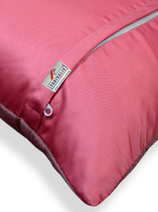 FABINALIV Set of 5 Pink Floral Cotton Blend Square Cushion Covers (40X40 cm)