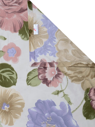 FABINALIV Multicolor Floral 300 TC Cotton Blend Super King Size Double Bedsheet with 2 Pillow Covers (270X270 cm)