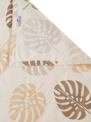 FABINALIV Beige Floral 300 TC Cotton Blend Single Bedsheet with Pillow Cover (225X150 cm)