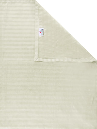 FABINALIV Cream Striped 300 TC Cotton Blend Super King Size Double Bedsheet with 2 Pillow Covers