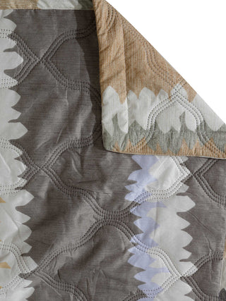 FABINALIV Multicolor Striped Reversible Mild Winter 350 GSM Micro Fiber Filling Double Bed Comforter