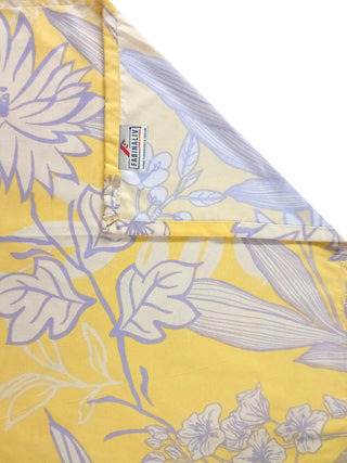 FABINALIV Yellow Floral 300 TC Cotton Blend King Size Double Bedsheet with 2 Pillow Covers (250X225 cm)