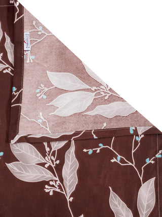 FABINALIV Brown Floral 300 TC Cotton Blend Single Bedsheet with Pillow Cover (225X150 cm)