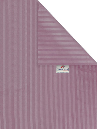 FABINALIV Onion Striped 300 TC Cotton Blend Super King Size Double Bedsheet with 2 Pillow Covers