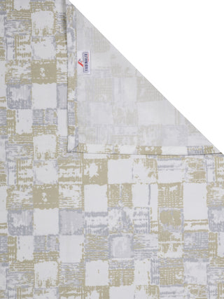 FABINALIV Beige Geometric 300 TC 100% Cotton King Size Double Bedsheet with 2 Pillow Covers (250X225 cm)