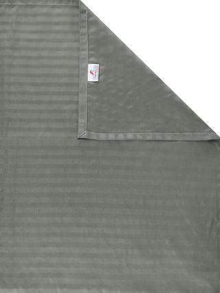 FABINALIV Grey Striped 300 TC Cotton Blend Super King Size Double Bedsheet with 2 Pillow Covers