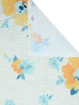 FABINALIV Multicolor Floral 300 TC 100% Cotton Super King Size Double Bedsheet with 2 Pillow Covers (270X270 cm)