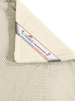FABINALIV Cream Geometric Mild Winter 450 GSM Micro Fiber Filling Double Bed Comforter