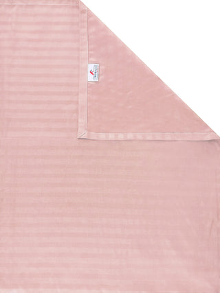 FABINALIV Peach Striped 300 TC Cotton Blend Super King Size Double Bedsheet with 2 Pillow Covers