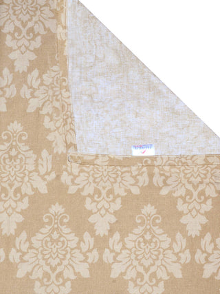 FABINALIV Beige Floral 300 TC 100% Cotton Super King Size Double Bedsheet with 2 Pillow Covers (270X270 cm)