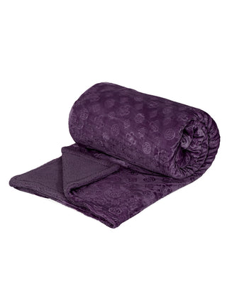 FABINALIV Raisin Purple Geometric Mild Winter 500 GSM Embossed Woollen Double Bed Comforter