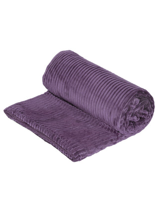 FABINALIV Purple Striped Mild Winter 450 GSM Micro Fiber Filling Double Bed Comforter