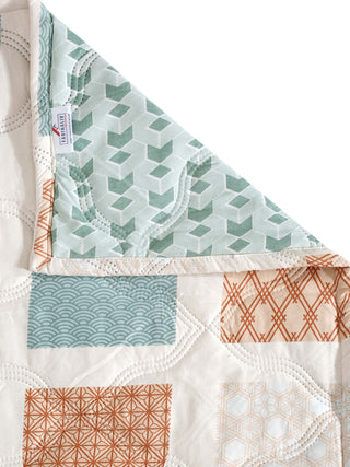 FABINALIV Multicolor Geometric Reversible Mild Winter 350 GSM Micro Fiber Filling Single Bed Comforter