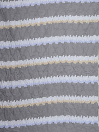 FABINALIV Multicolor Striped Reversible Mild Winter 350 GSM Micro Fiber Filling Double Bed Comforter