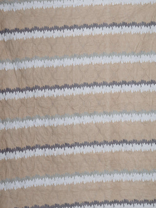 FABINALIV Multicolor Striped Reversible Mild Winter 350 GSM Micro Fiber Filling Double Bed Comforter