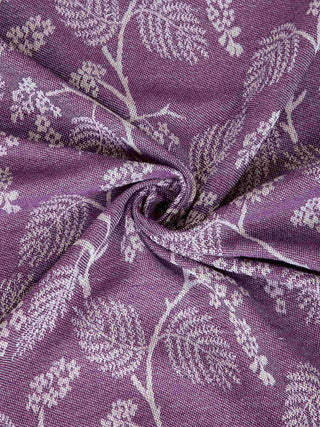 FABINALIV Purple Floral 100% Cotton Handwoven King Size Double Bedcover with 2 Pillow Covers (250X225 cm)