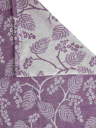 FABINALIV Purple Floral 100% Cotton Handwoven King Size Double Bedcover with 2 Pillow Covers (250X225 cm)