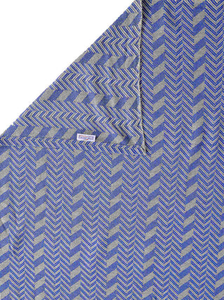 FABINALIV Blue Striped 100% Cotton Handwoven King Size Double Bedcover with 2 Pillow Covers (250X225 cm)