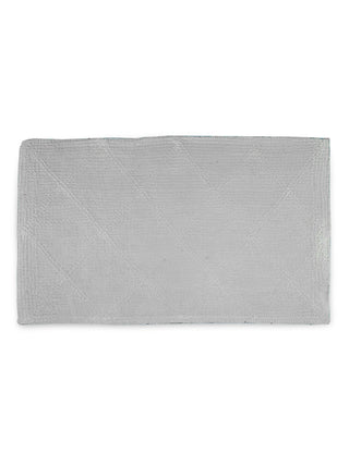 FABINALIV Grey Geometric Cotton Blend Bath Mat (60X40 cm)