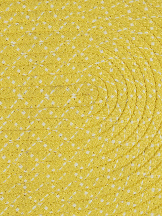 FABINALIV Yellow Abstract Cotton Blend Bath Mat (75X45 cm)
