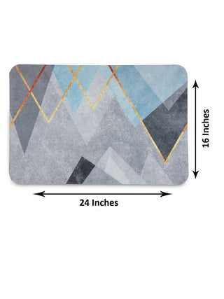 FABINALIV Multicolor Geometric Rubber Bath Mat (60X40 cm)